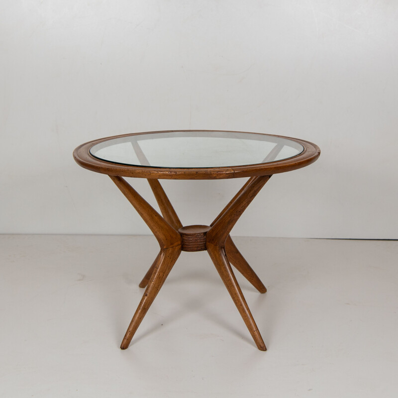 Vintage beech wood coffee table by Paolo Buffa for Brugnoli mobili, 1950s 