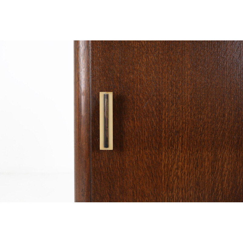 Vintage Art Deco wood and marble bedside table, 1930