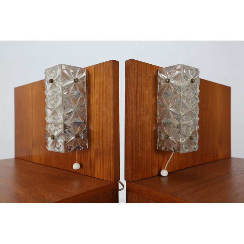 Pair of mid-century teak night stands, 1970s