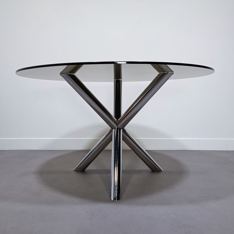Vintage round dining table by Renato Zevi for Roche Bobois, 1970s