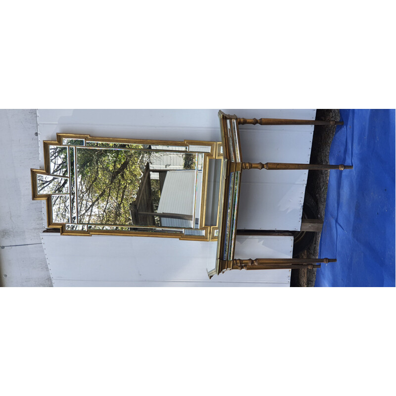 Vintage gold console with mirror