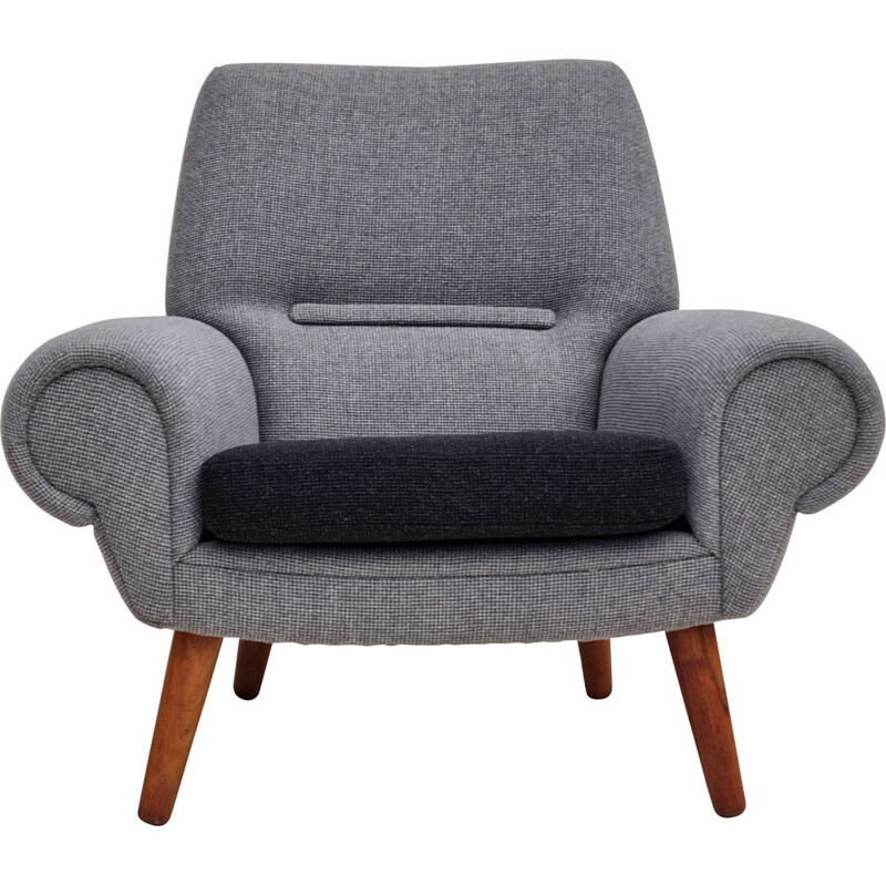 Vintage Danish rosewood and wool armchair model 14 by Kurt Østervig, 1960s