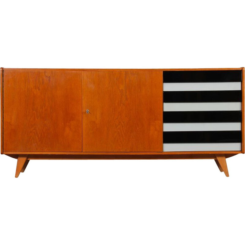 Vintage oakwood sideboard model U-460 by Jiri Jiroutek, 1960