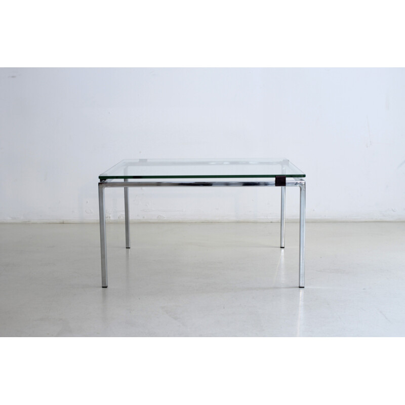Square coffee table in chrome-plated metal, Alain RICHARD - 1950s