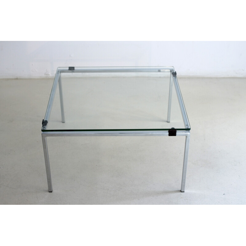 Square coffee table in chrome-plated metal, Alain RICHARD - 1950s