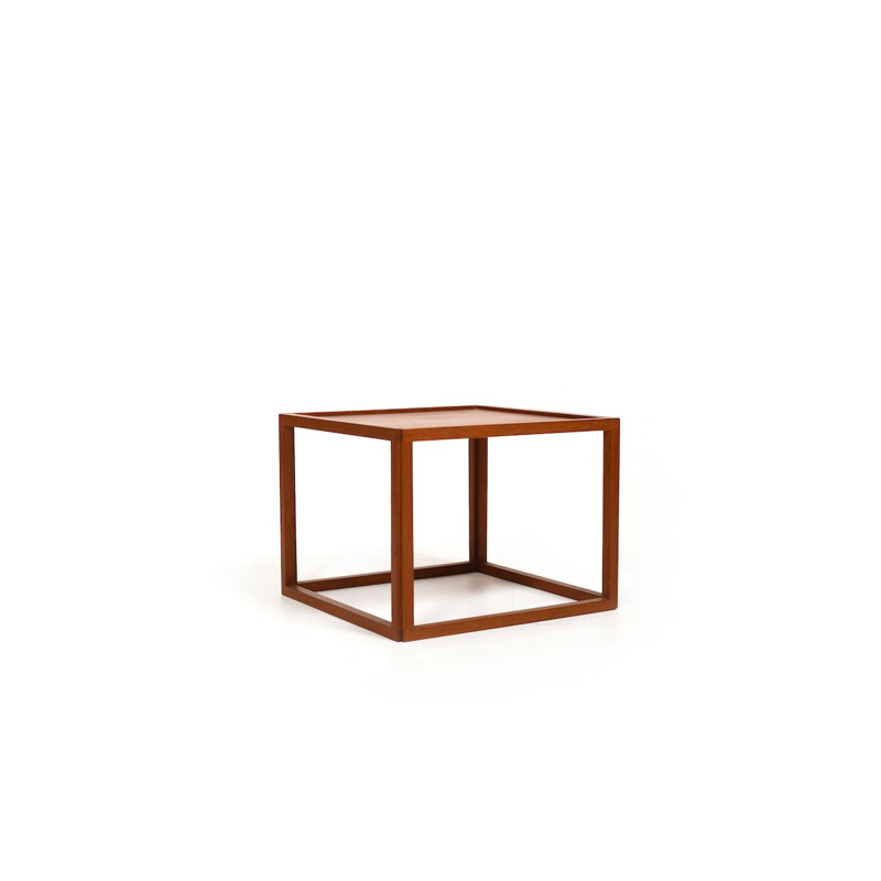 Vintage teak cube side table by Kai Kristiansen, Denmark 1960s