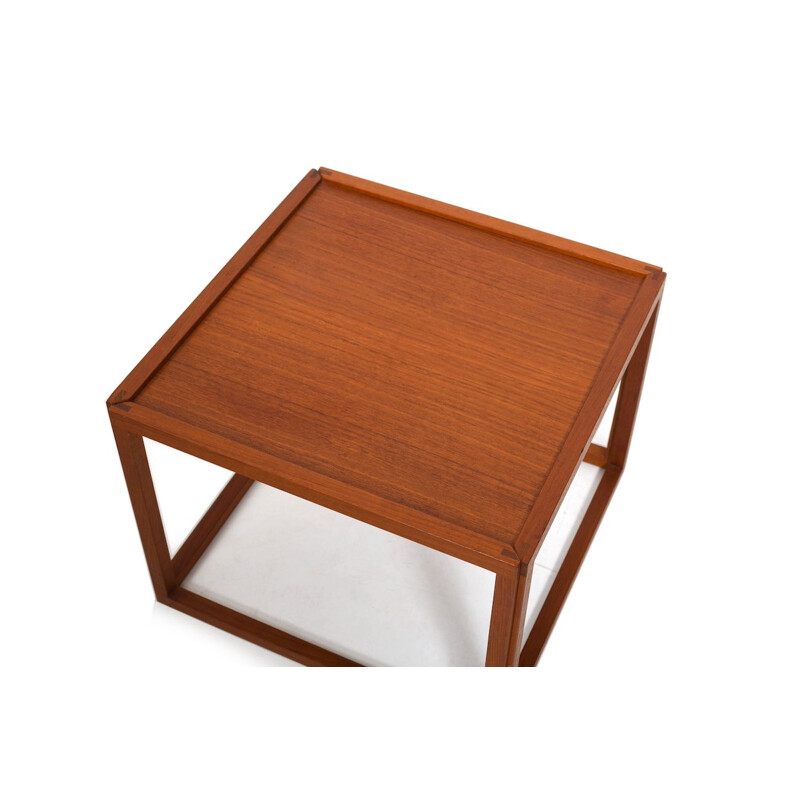 Vintage teak cube side table by Kai Kristiansen, Denmark 1960s