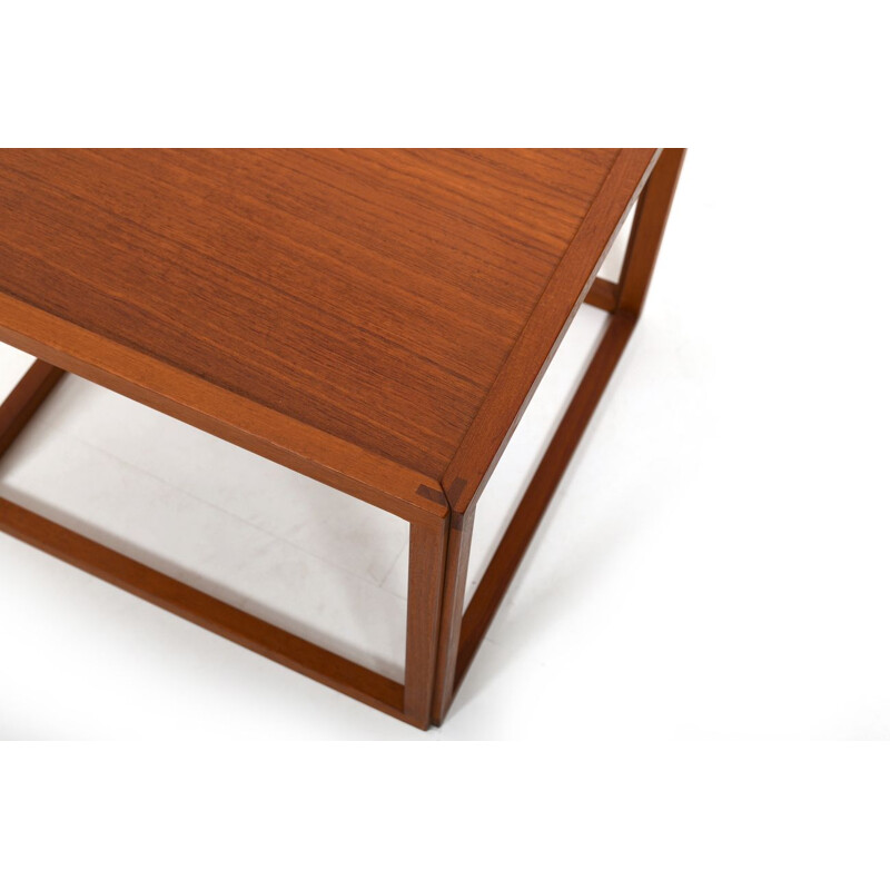 Vintage teak cube side table by Kai Kristiansen, Denmark 1960s