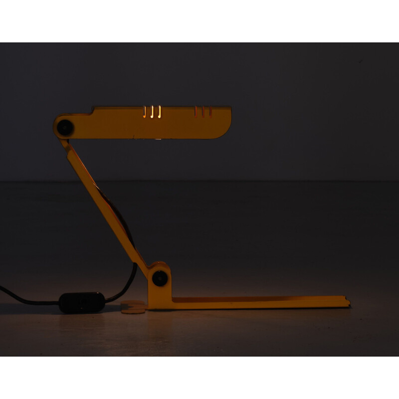 Italian vintage yellow table lamp model Nana by Carlo Nason for Lumenform, 1980s