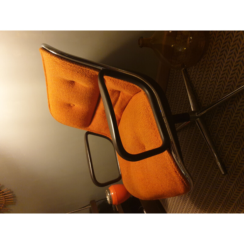 Vintage orange armchair by Charles Pollock, 1965