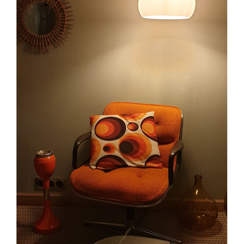 Vintage orange armchair by Charles Pollock, 1965