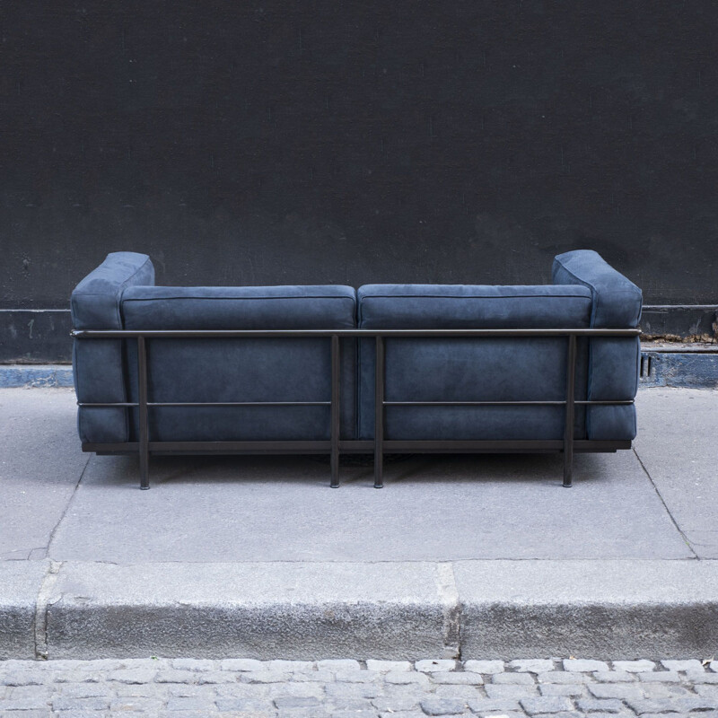 Canapé vintage Lc3 2 places en tissus par Le Corbusier pour Cassina