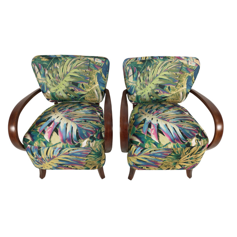 Pair of vintage armchairs H by Jindrich Halabala for Up Závody, 1950s