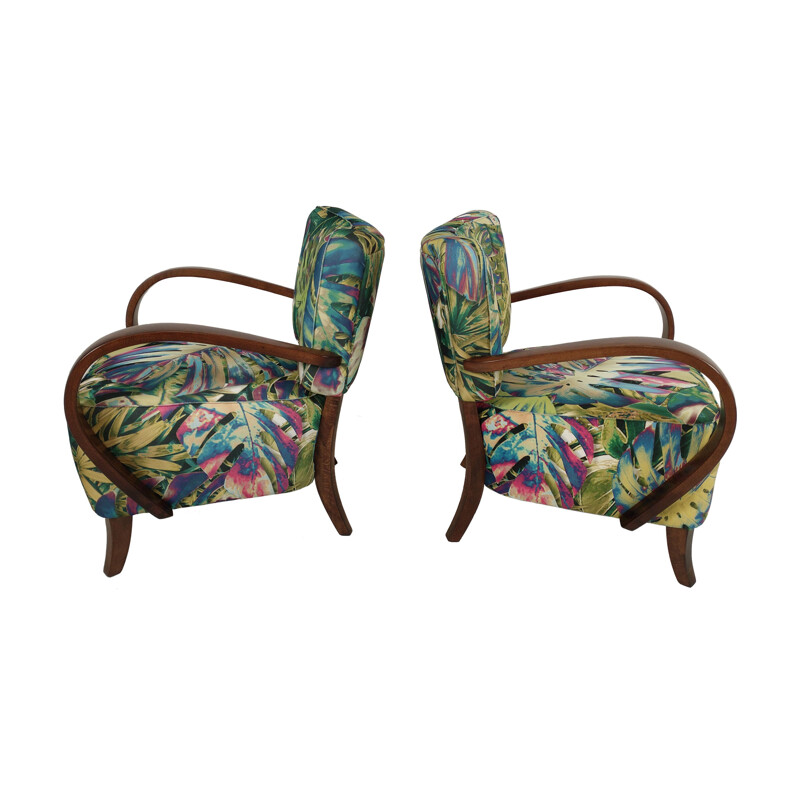 Pair of vintage armchairs H by Jindrich Halabala for Up Závody, 1950s