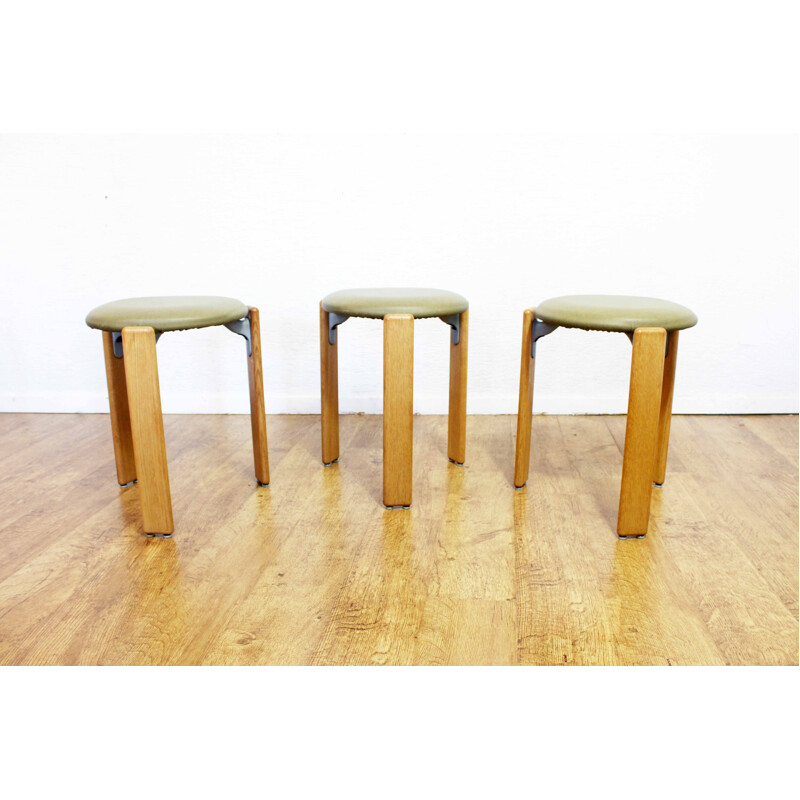 Set of 3 vintage stools by Bruno Rey, 1960