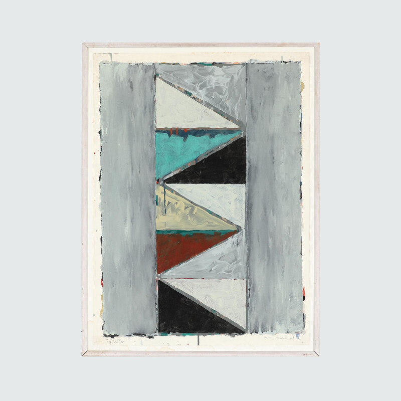 Vintage abstract composition de Niklas Anderberg, Suécia 1984