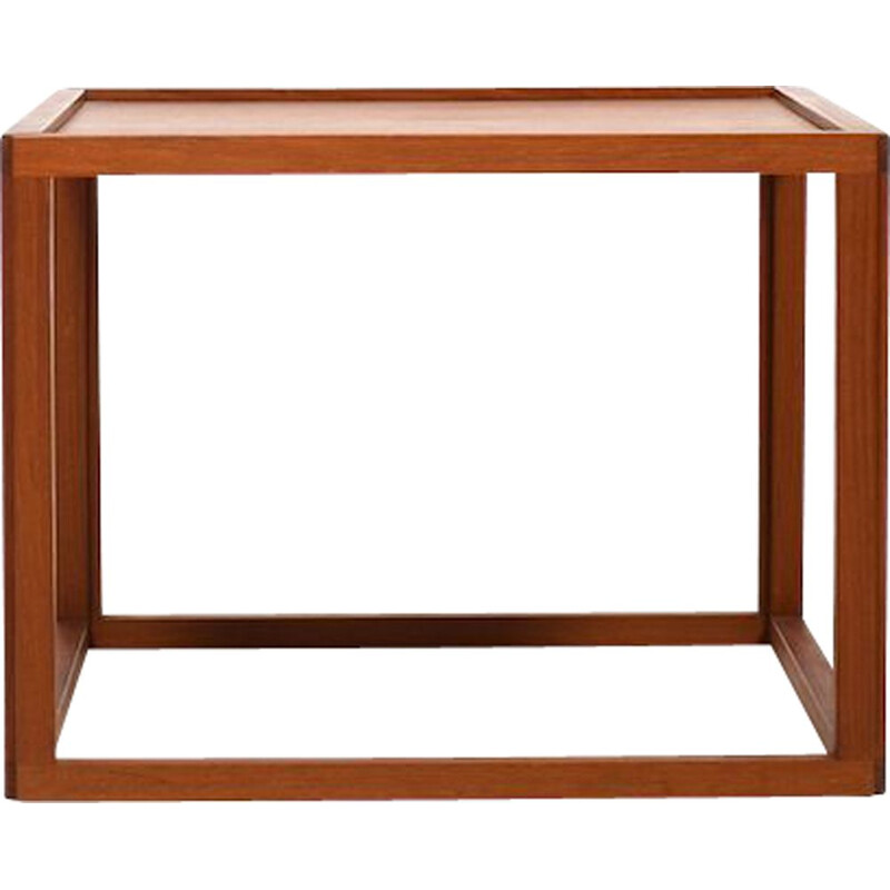 Vintage teak cube side table by Kai Kristiansen, Denmark 1960s