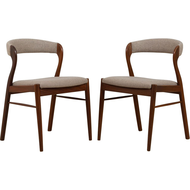 Pair of Danish mid century teak chairs, 1960s