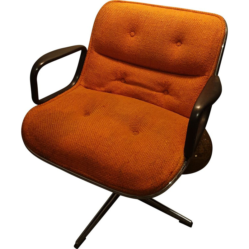 Vintage orange armchair by Charles Pollock, 1965