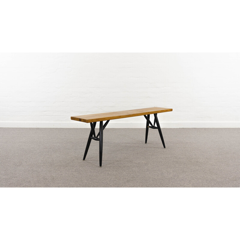 Vintage bench by Ilmari Tapiovaara for Laukaan Puu, Finland 1955