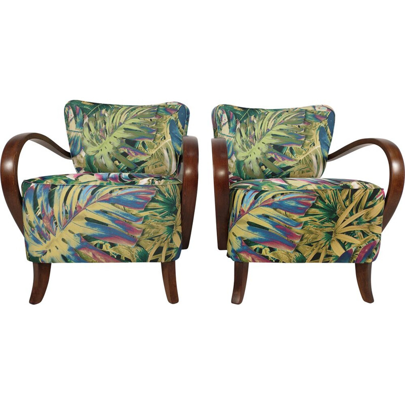 Pair of vintage armchairs H by Jindrich Halabala for Up Závody, 1950s