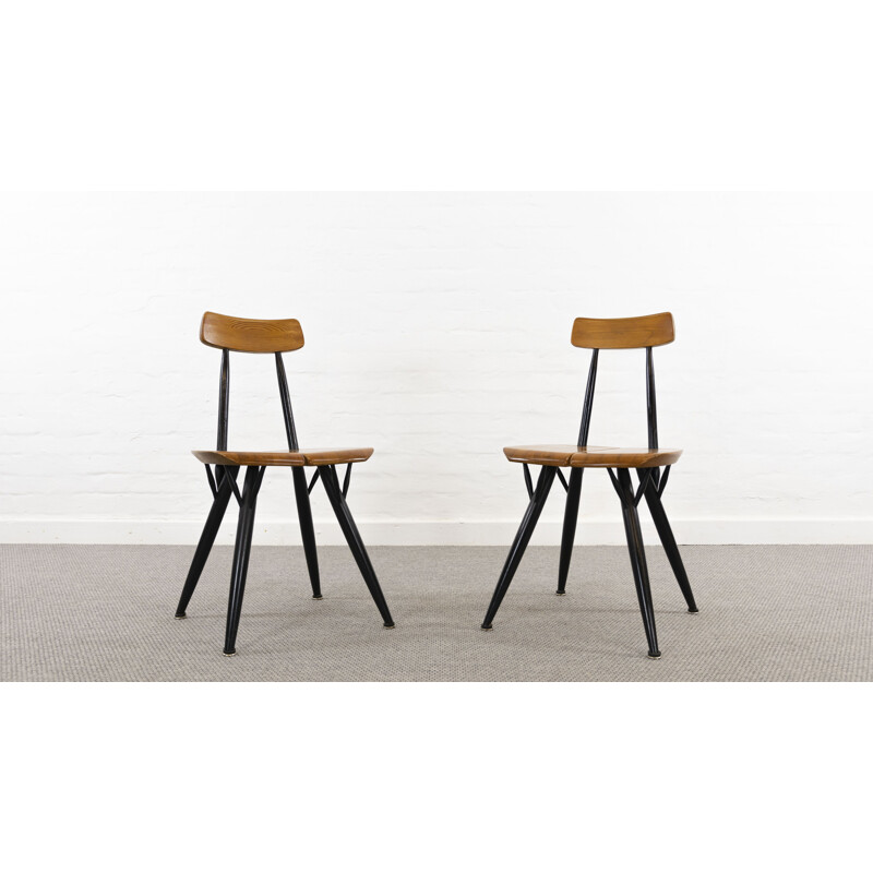 Pair of vintage chairs by Ilmari Tapiovaara for Laukaan Puu, Finland 1955