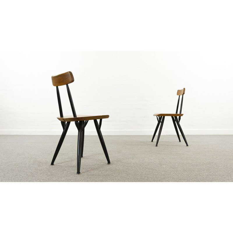 Pair of vintage chairs by Ilmari Tapiovaara for Laukaan Puu, Finland 1955