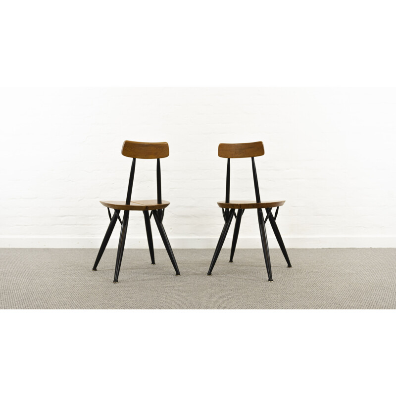 Pair of vintage chairs by Ilmari Tapiovaara for Laukaan Puu, Finland 1955