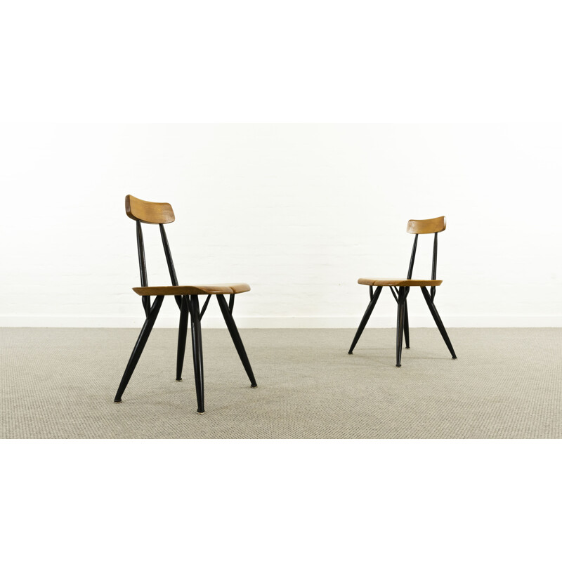 Pair of vintage chairs by Ilmari Tapiovaara for Laukaan Puu, Finland 1955