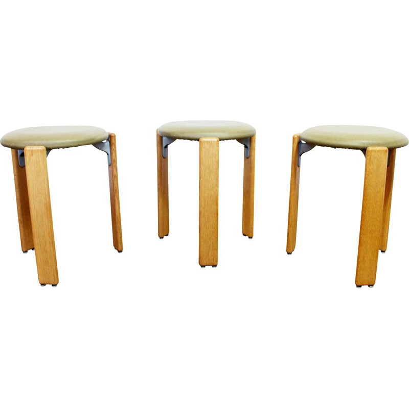 Set of 3 vintage stools by Bruno Rey, 1960