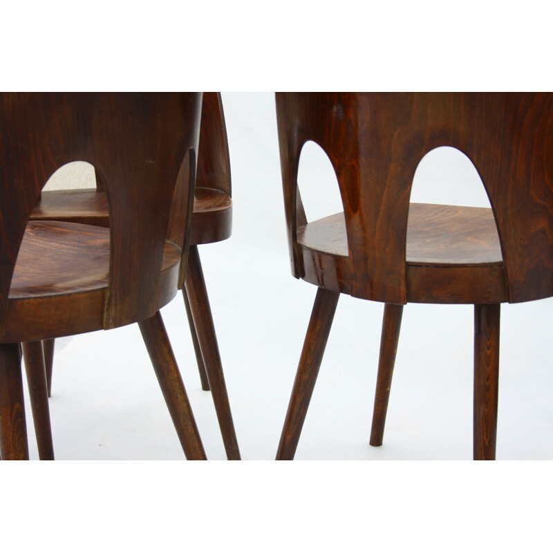 Set of 3 chairs TON, Oswald HAERDTL - 1950s