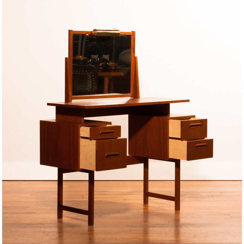 Swedish G&T dressing table in teak with adjustable mirror - 1960s