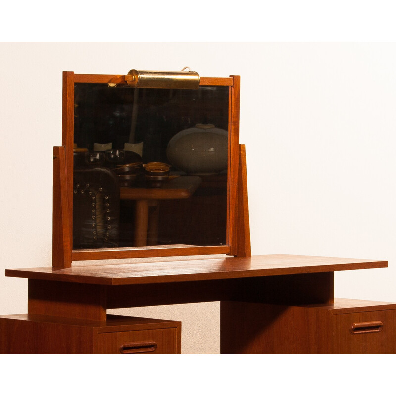 Swedish G&T dressing table in teak with adjustable mirror - 1960s