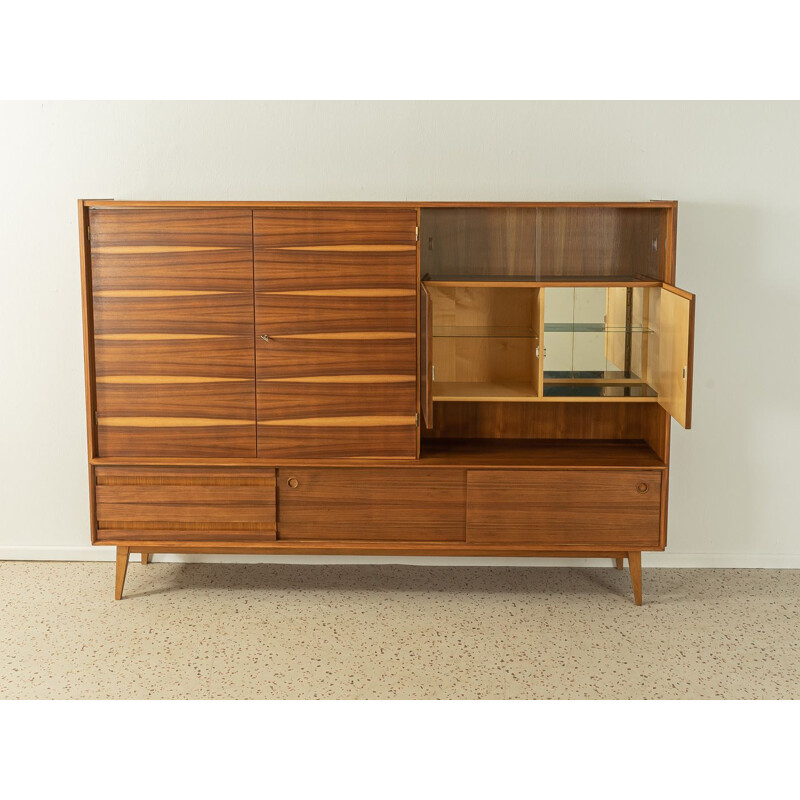 Buffet vintage en noyer avec quatre portes, Allemagne 1960