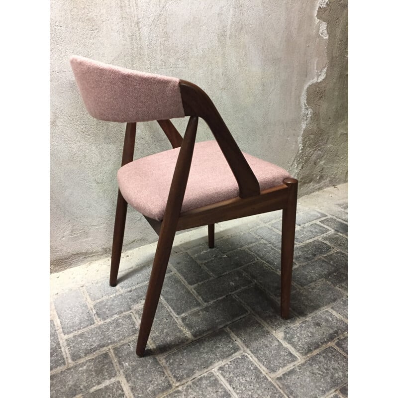 Danish Schoe Andersen "model 31" chair in teak and wool fabric, Kai KRISTIANSEN - 1960s