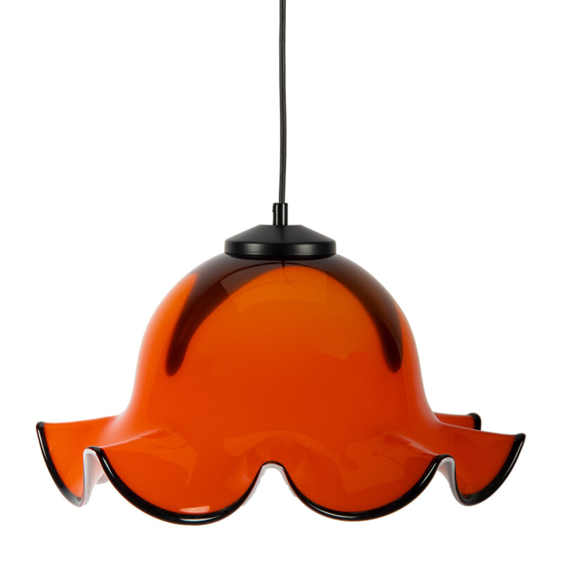 Vintage red glass "Octopus" pendant lamp