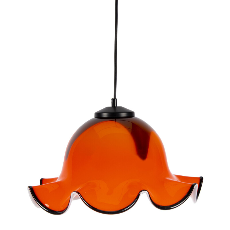 Vintage red glass "Octopus" pendant lamp