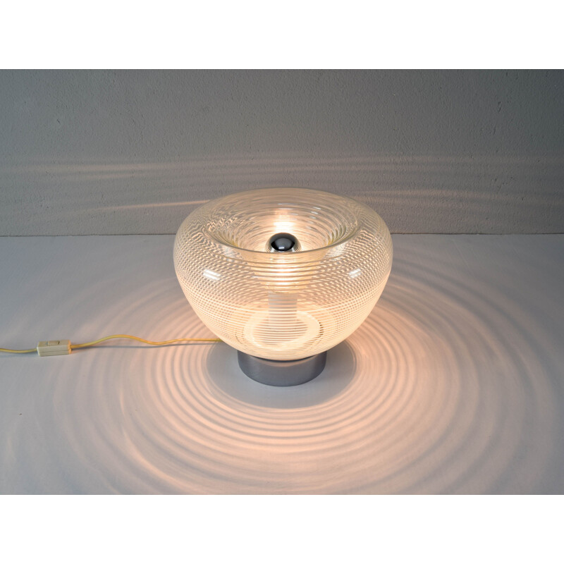 Lampe de table vintage en cristal par Carlo Nason, Italie 1960