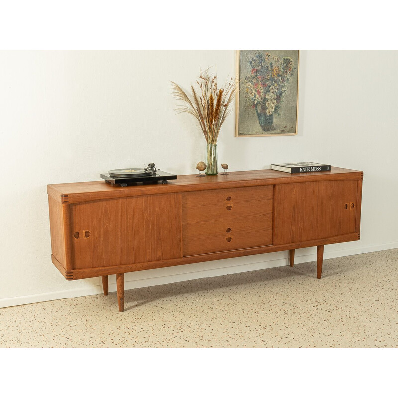 Credenza vintage in teak a due ante scorrevoli di Bramin, Danimarca 1960