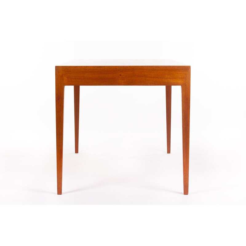 Vintage teak freestanding writing desk by Severin Hansen for Haslev Mobelsnedkeri, 1960s