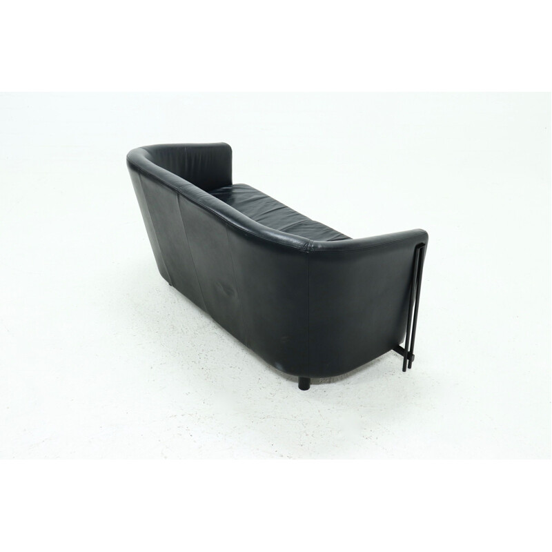 Vintage-Clubsofa aus schwarzem Leder, 1990