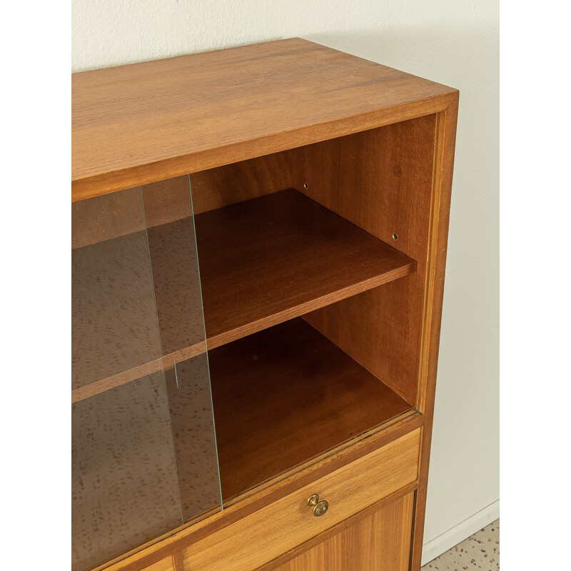 Vintage walnut veneer display cabinet, Germany 1950s