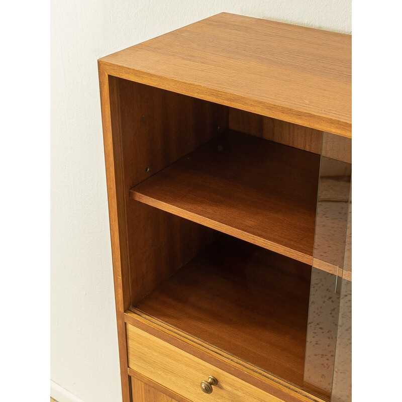 Vintage walnut veneer display cabinet, Germany 1950s