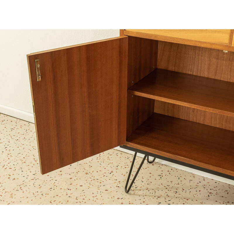 Vintage walnut veneer display cabinet, Germany 1950s