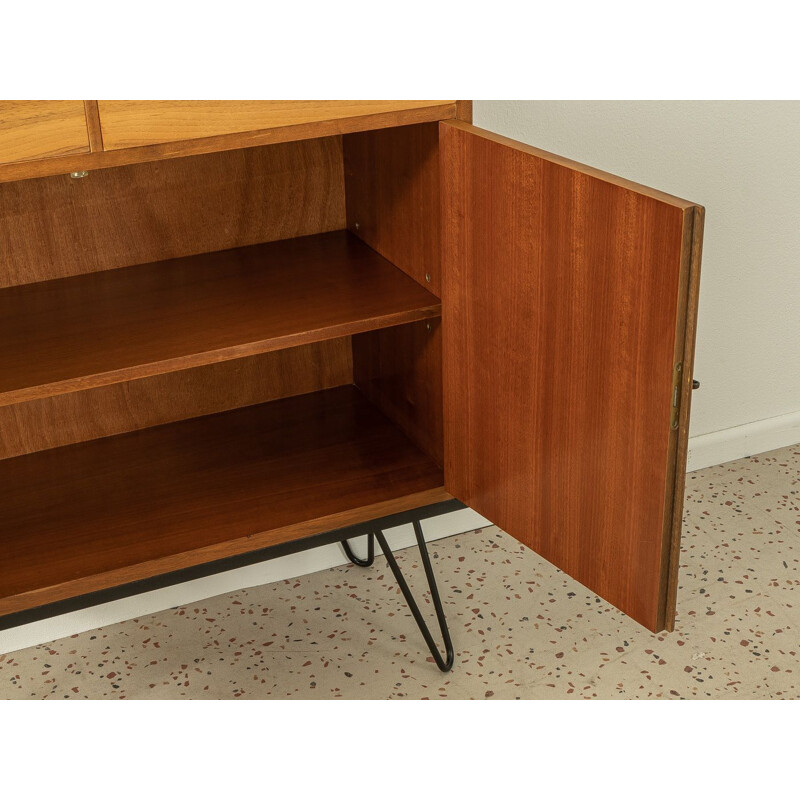 Vintage walnut veneer display cabinet, Germany 1950s