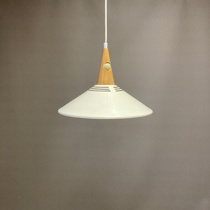 Lámpara de suspensión escandinava vintage de metal, 1960