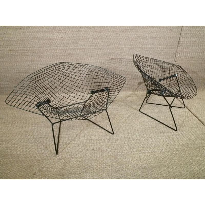 2 fauteuils vintage "Grand Diamant", Harry BERTOIA - années 70