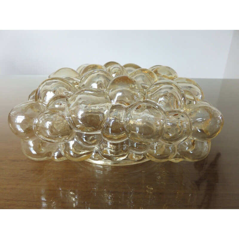 Vintage amber bubble glass wall lamp by Helena Tynell, 1960