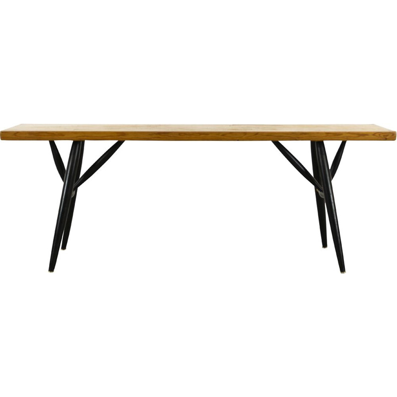 Vintage bench by Ilmari Tapiovaara for Laukaan Puu, Finland 1955