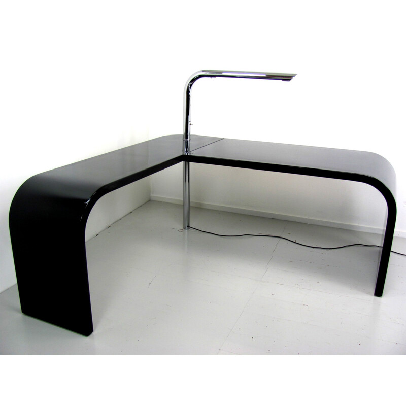 Nikol International "Direk" desk in black lacquered wood, Ennio CHIGGIO - 1970s